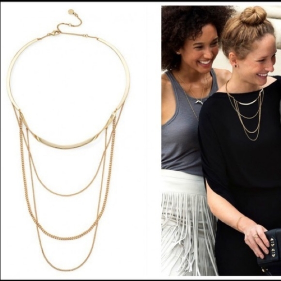 Stella & Dot - Drape Collar Necklace Gold - display piece - Picture 7 of 8